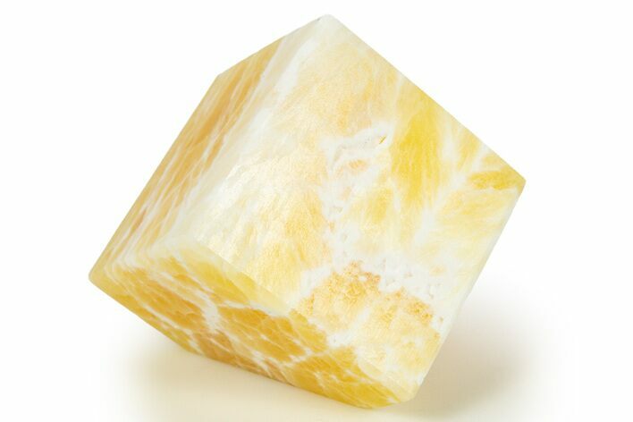 Polished Orange Honeycomb Calcite Cube - Utah #307809